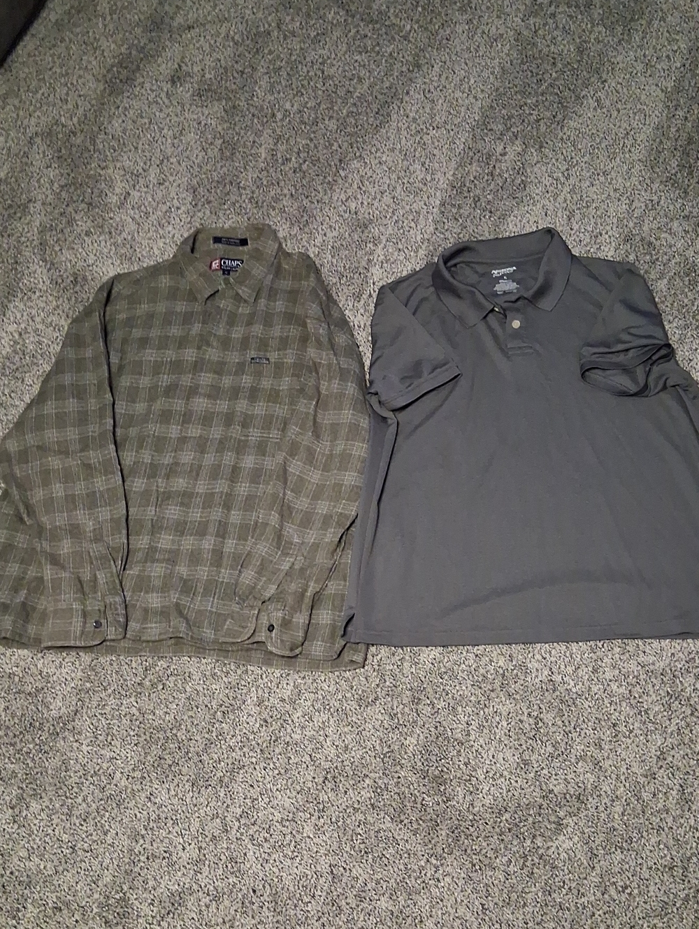 Chaps Olive Green Plaid Button-Down Shirt